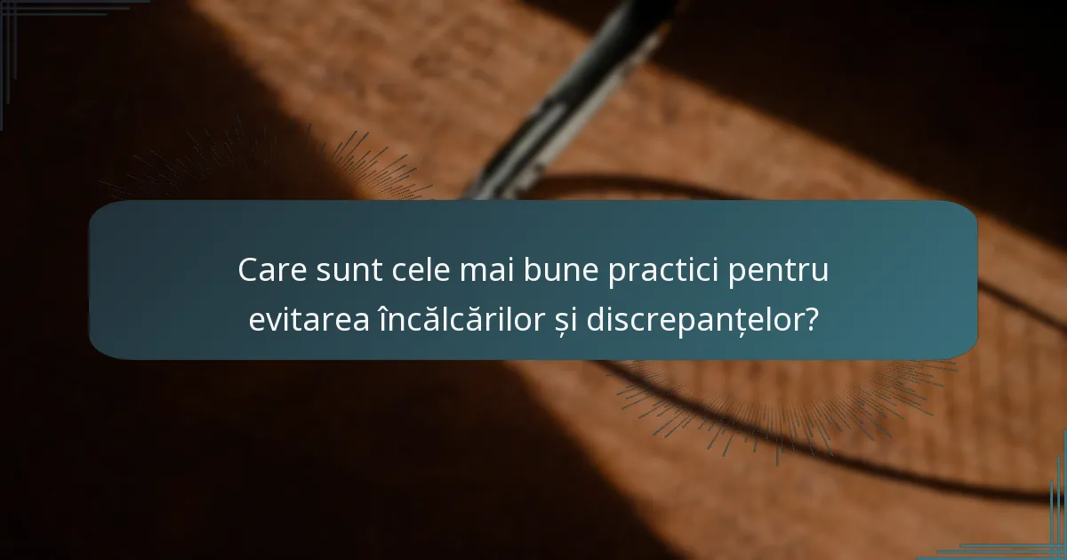 Care sunt cele mai bune practici pentru evitarea încălcărilor și discrepanțelor?