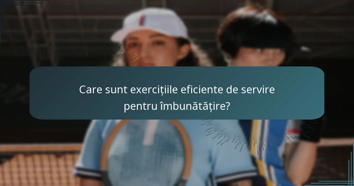 Care sunt exercițiile eficiente de servire pentru îmbunătățire?