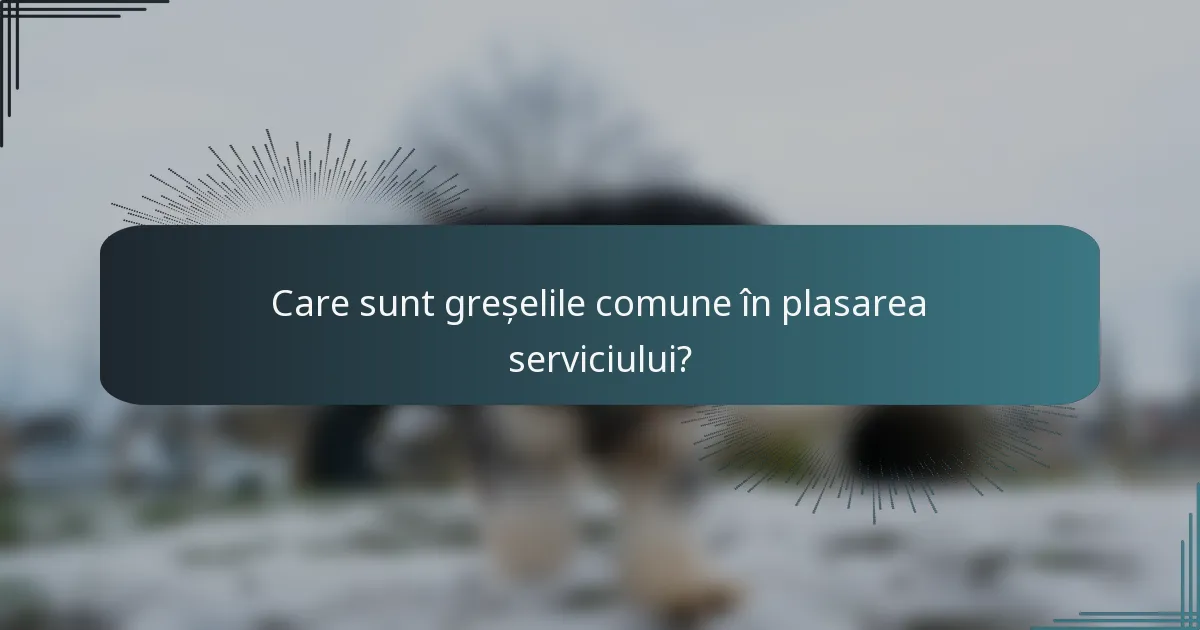 Care sunt greșelile comune în plasarea serviciului?