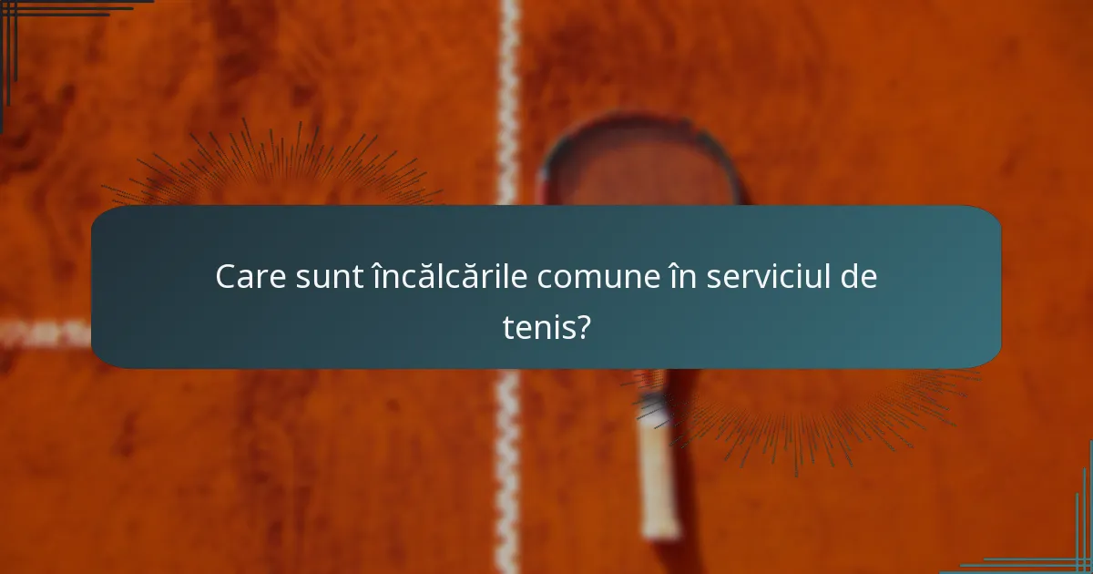 Care sunt încălcările comune în serviciul de tenis?