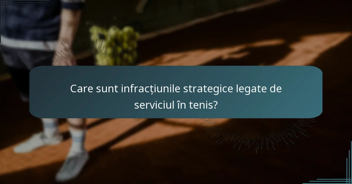 Care sunt infracțiunile strategice legate de serviciul în tenis?