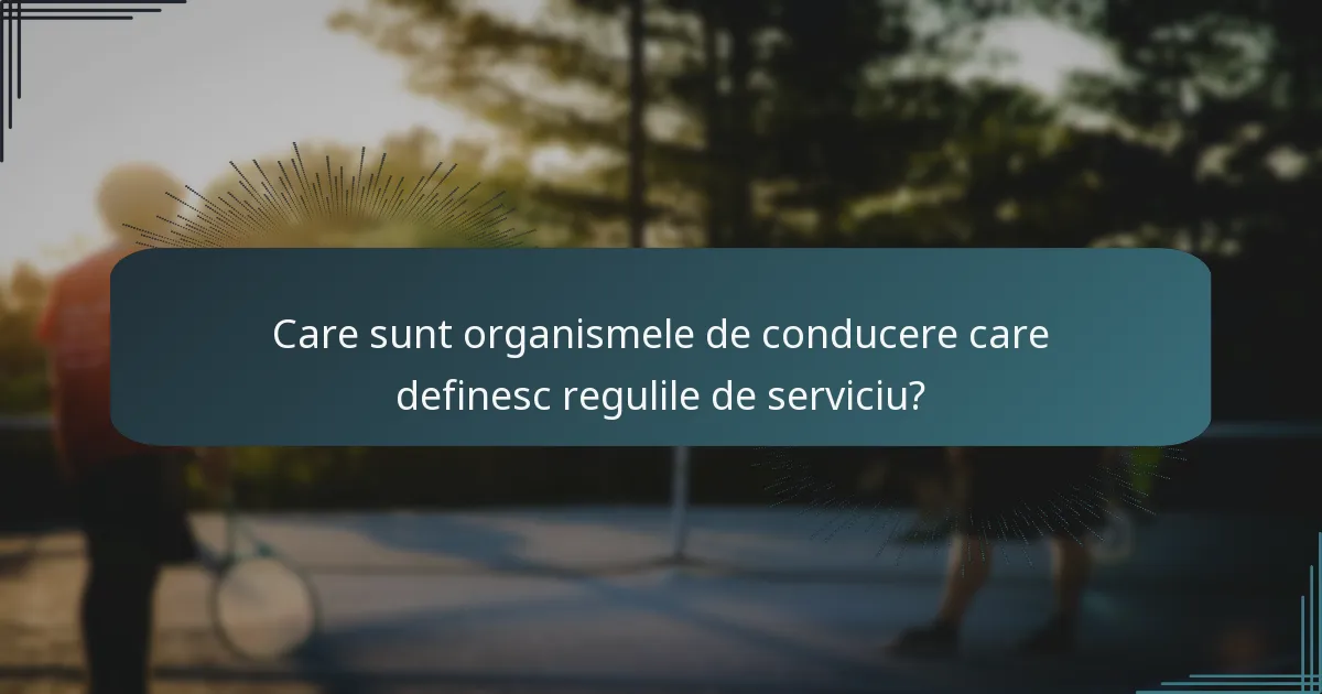 Care sunt organismele de conducere care definesc regulile de serviciu?
