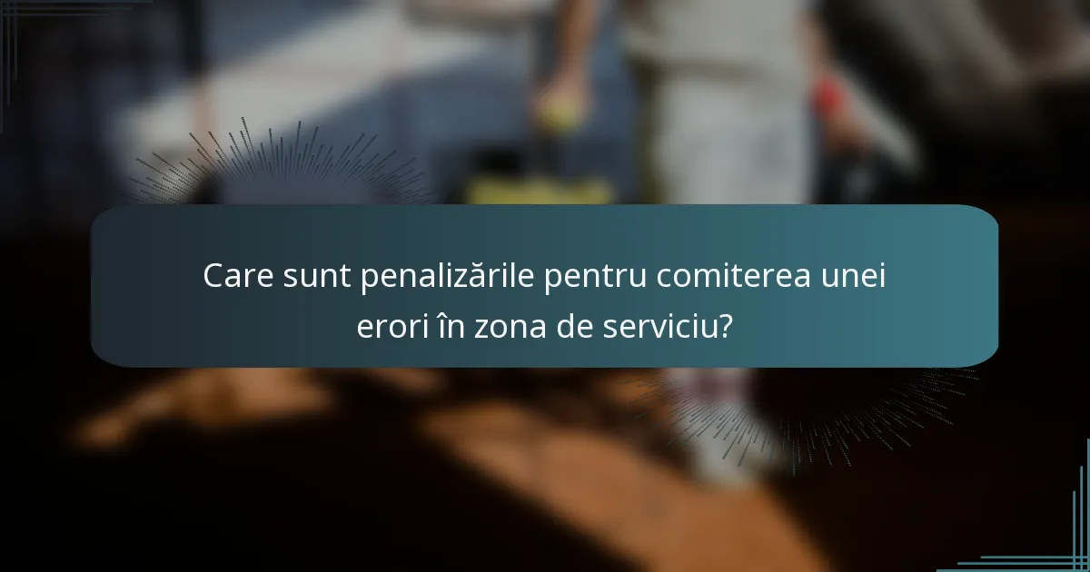 Care sunt penalizările pentru comiterea unei erori în zona de serviciu?