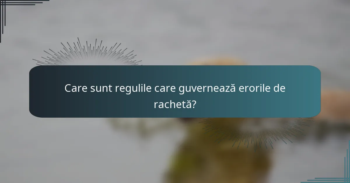 Care sunt regulile care guvernează erorile de rachetă?