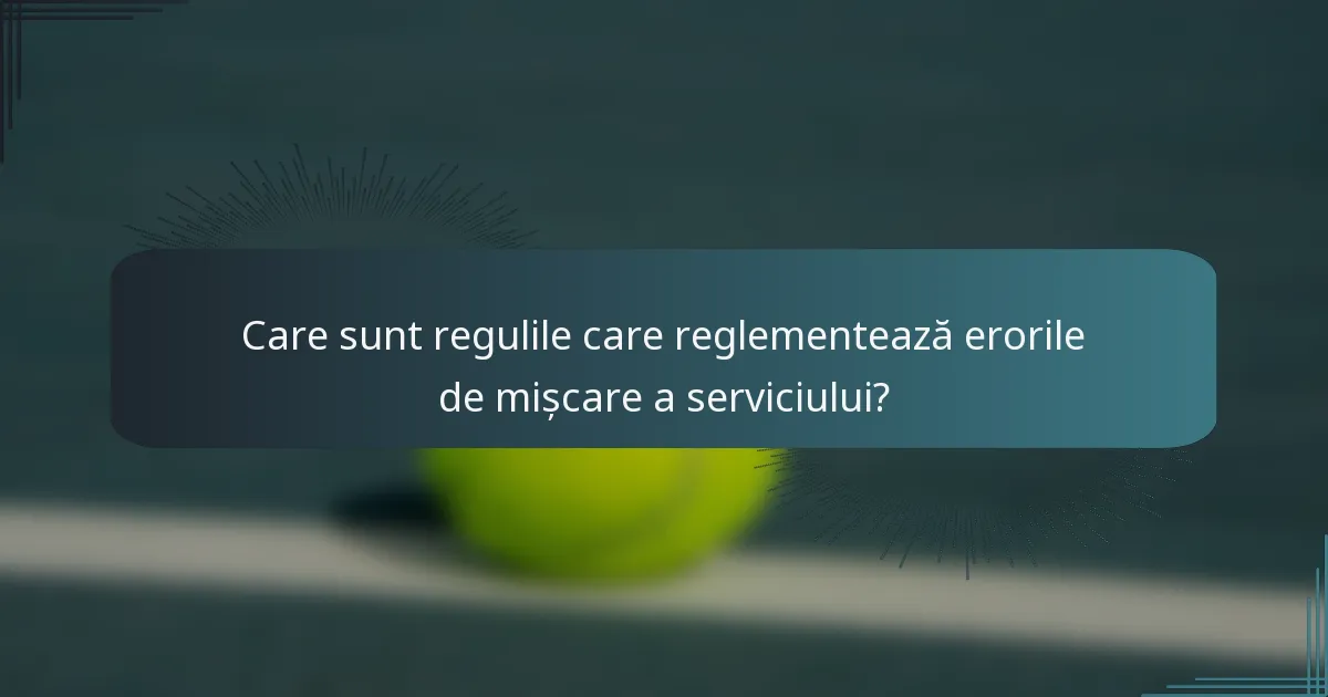 Care sunt regulile care reglementează erorile de mișcare a serviciului?