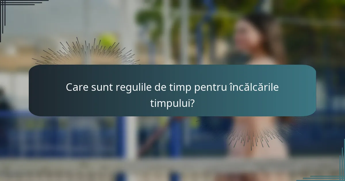 Care sunt regulile de timp pentru încălcările timpului?