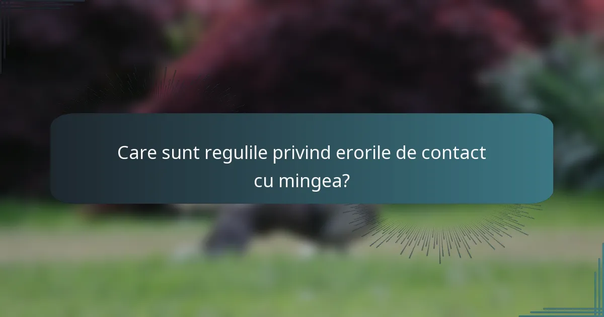 Care sunt regulile privind erorile de contact cu mingea?