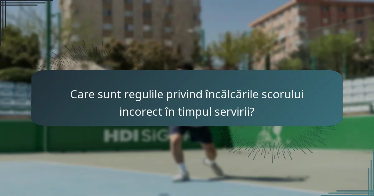 Care sunt regulile privind încălcările scorului incorect în timpul servirii?