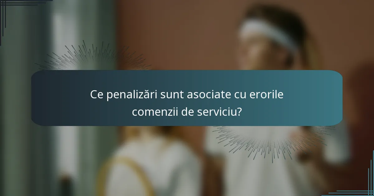 Ce penalizări sunt asociate cu erorile comenzii de serviciu?