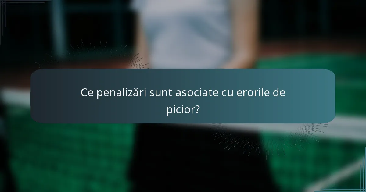 Ce penalizări sunt asociate cu erorile de picior?