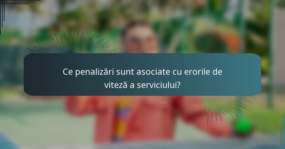 Ce penalizări sunt asociate cu erorile de viteză a serviciului?