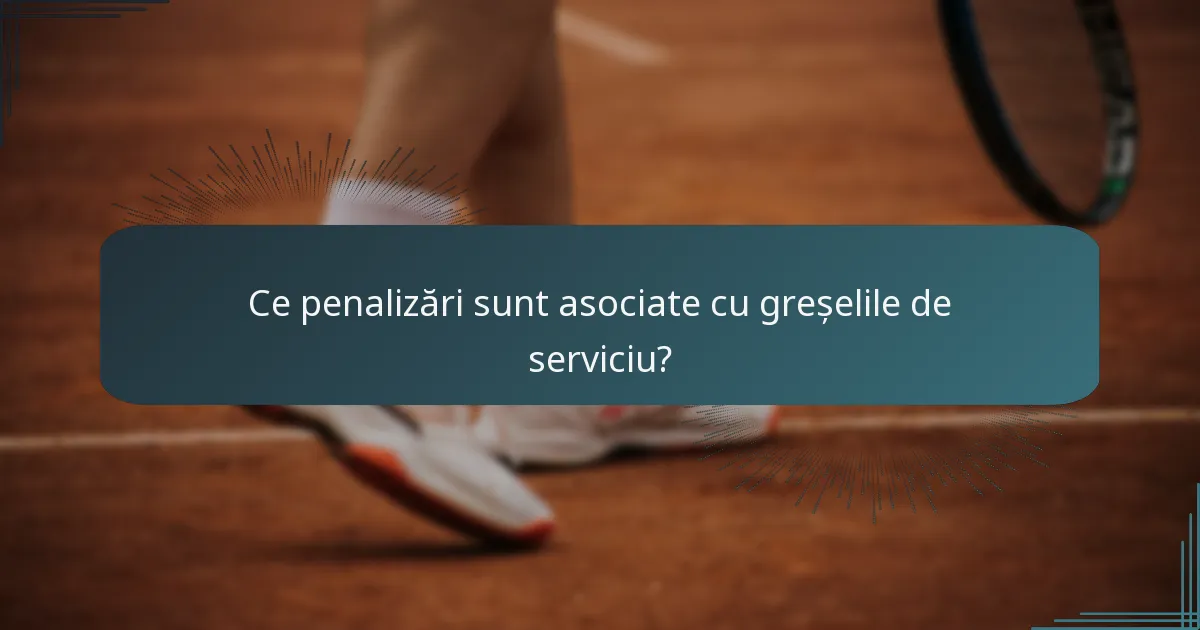 Ce penalizări sunt asociate cu greșelile de serviciu?