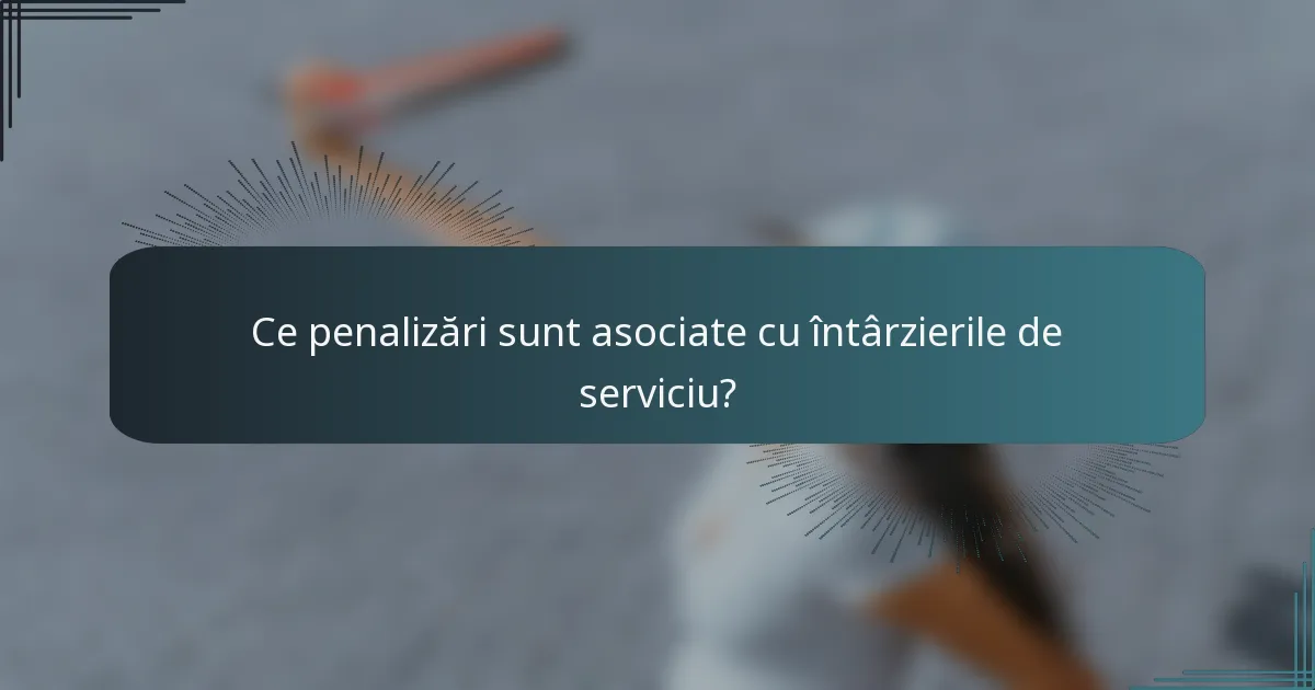 Ce penalizări sunt asociate cu întârzierile de serviciu?