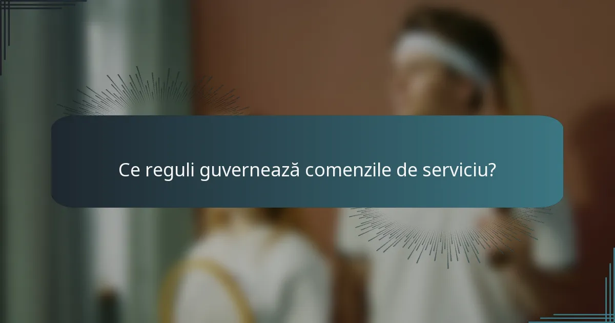 Ce reguli guvernează comenzile de serviciu?