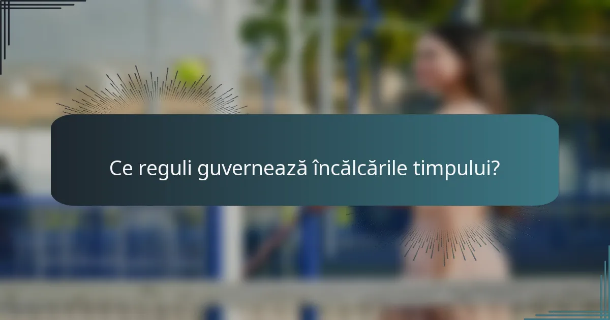 Ce reguli guvernează încălcările timpului?