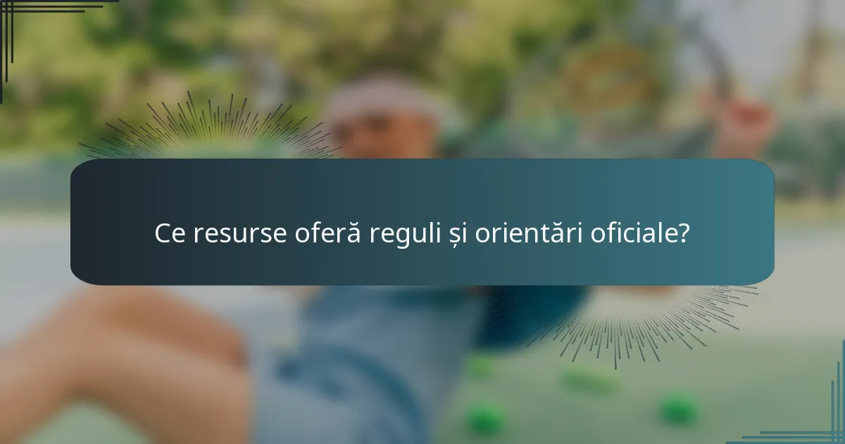 Ce resurse oferă reguli și orientări oficiale?