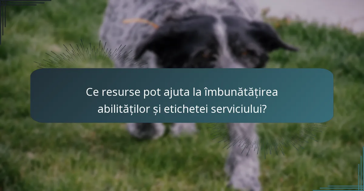 Ce resurse pot ajuta la îmbunătățirea abilităților și etichetei serviciului?