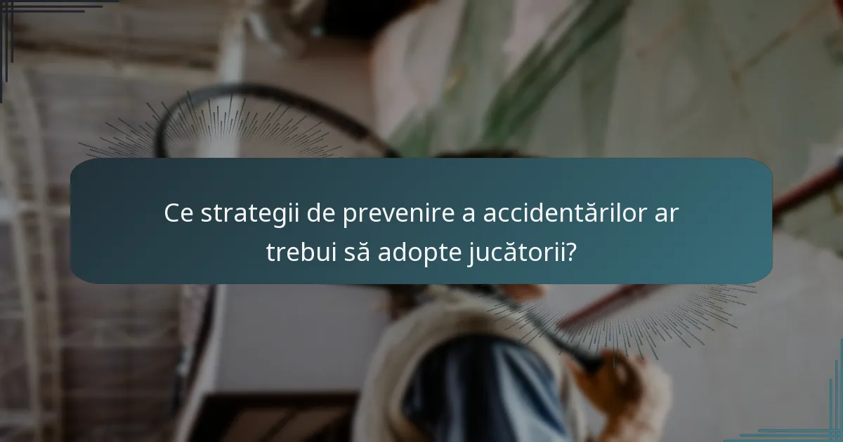 Ce strategii de prevenire a accidentărilor ar trebui să adopte jucătorii?