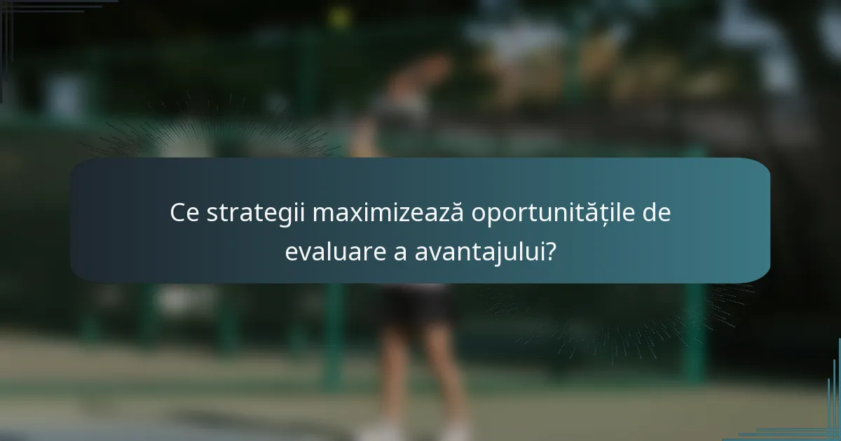 Ce strategii maximizează oportunitățile de evaluare a avantajului?