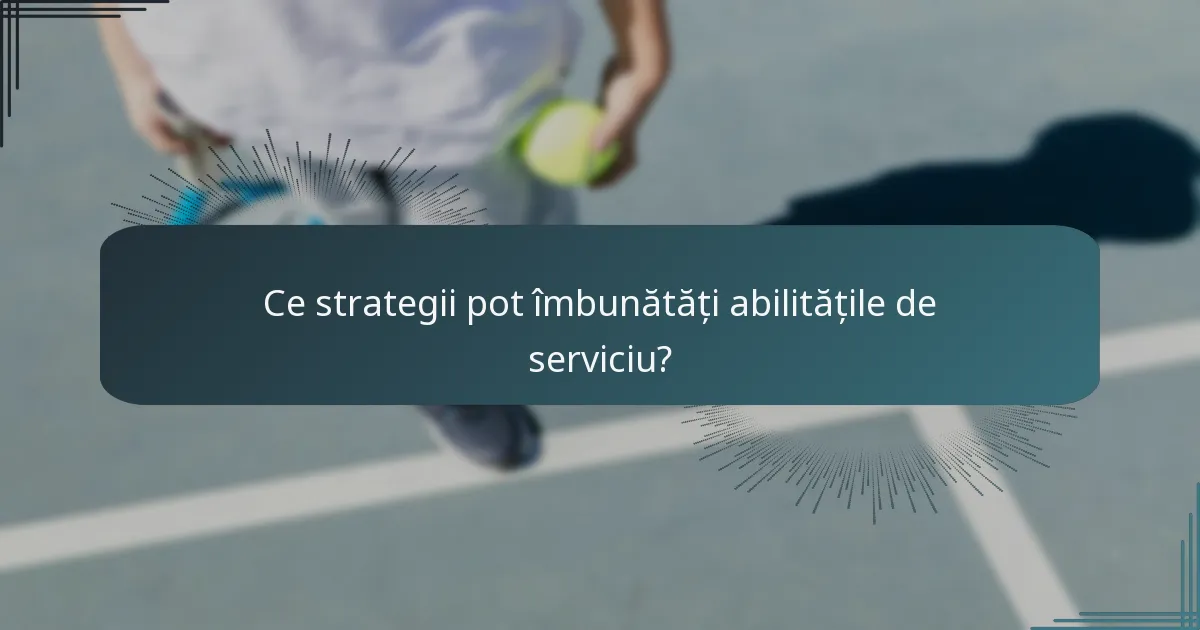 Ce strategii pot îmbunătăți abilitățile de serviciu?