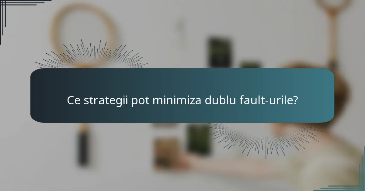 Ce strategii pot minimiza dublu fault-urile?