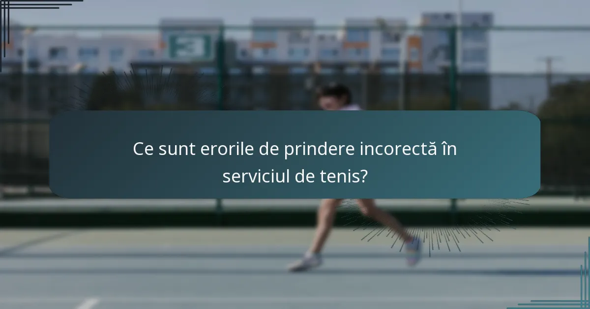 Ce sunt erorile de prindere incorectă în serviciul de tenis?