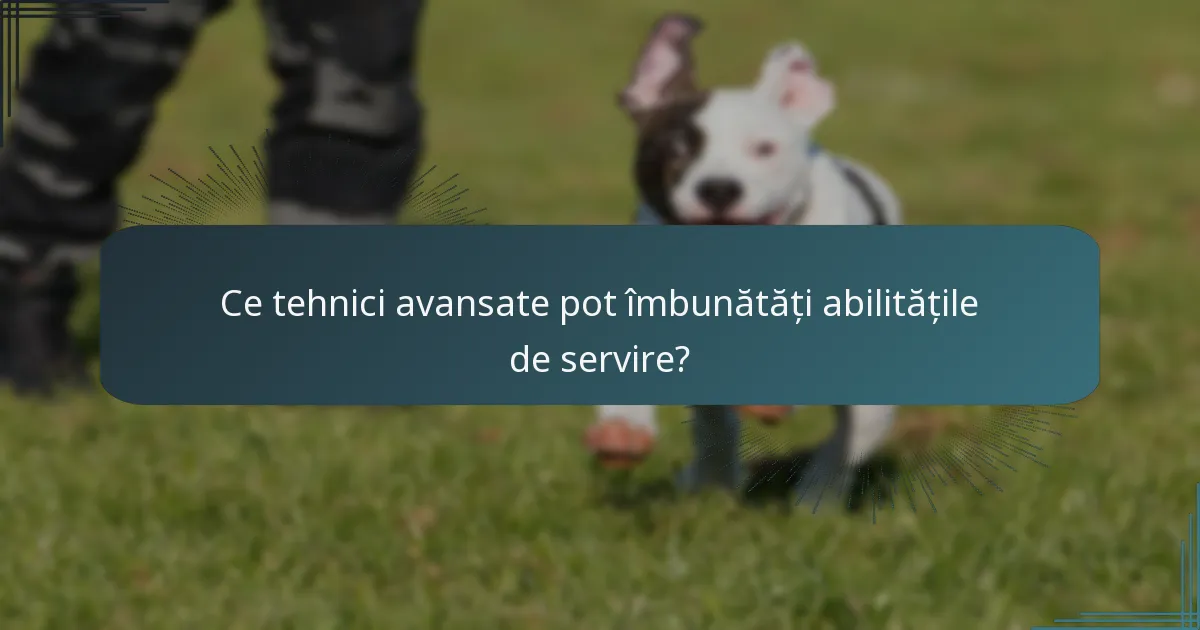 Ce tehnici avansate pot îmbunătăți abilitățile de servire?