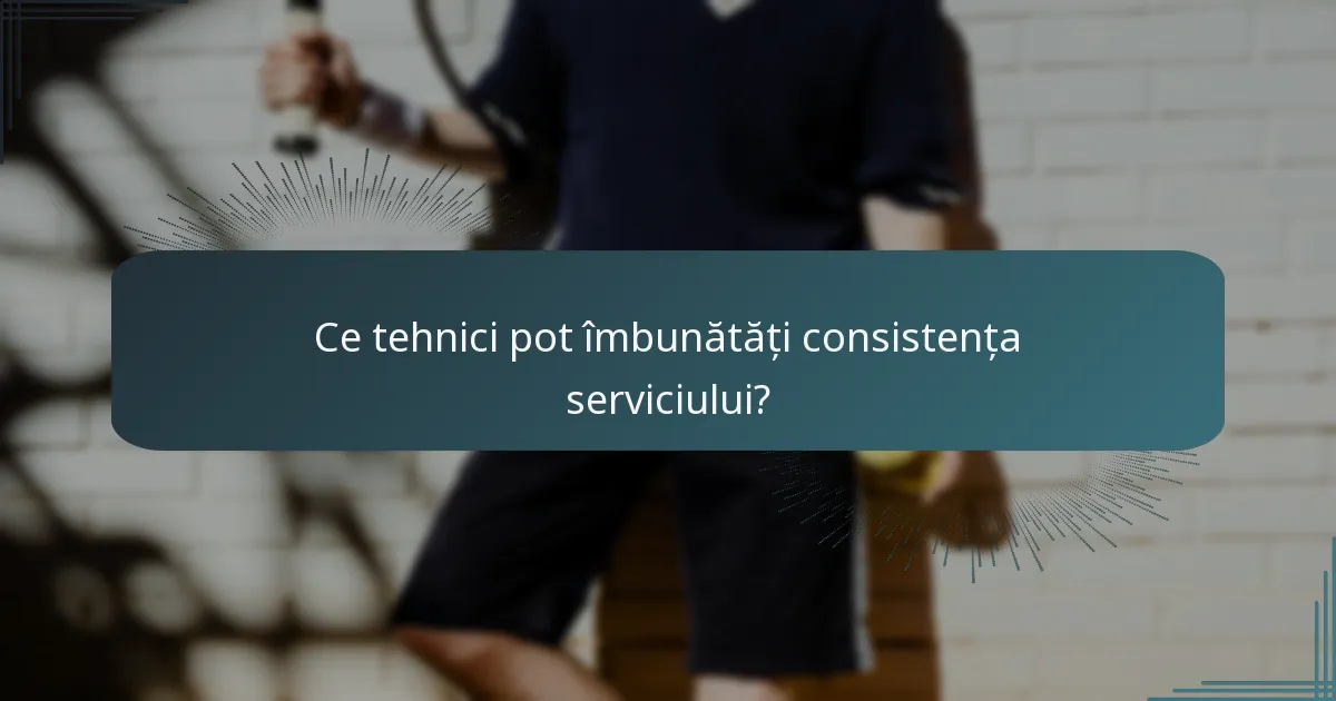 Ce tehnici pot îmbunătăți consistența serviciului?
