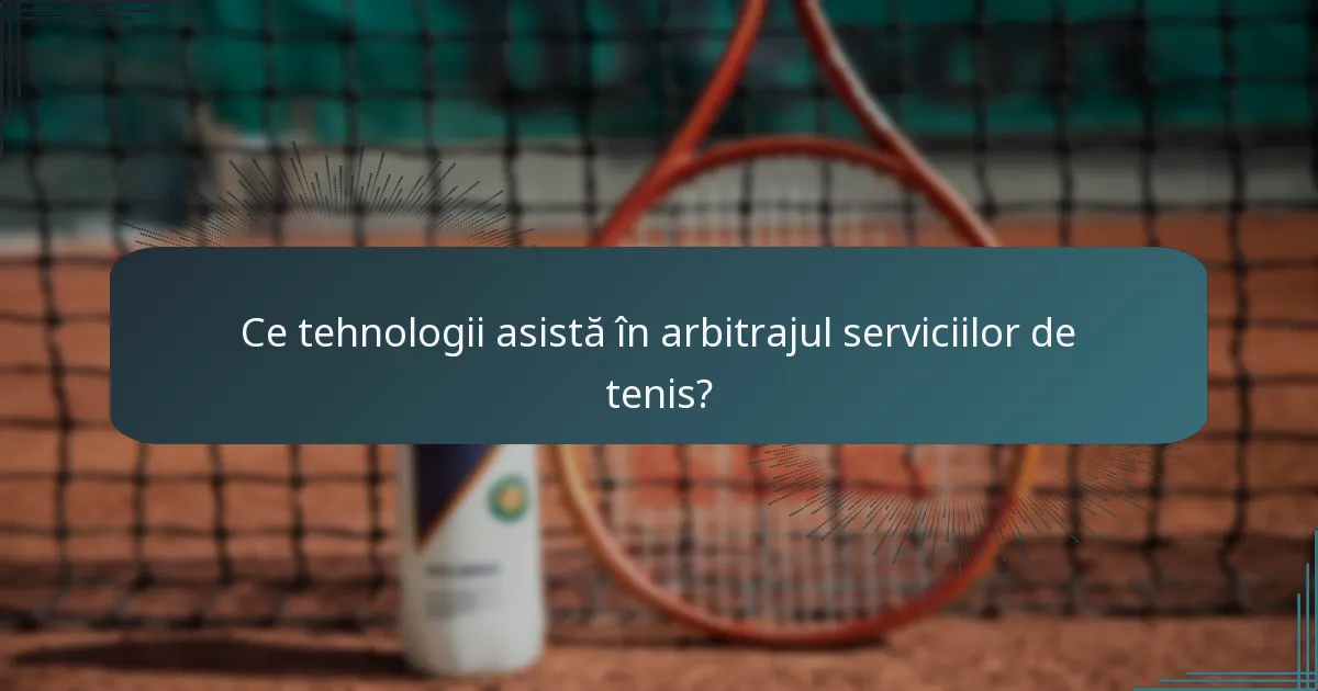 Ce tehnologii asistă în arbitrajul serviciilor de tenis?