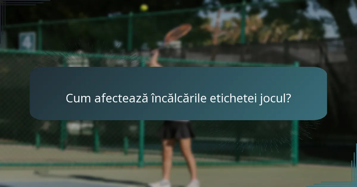 Cum afectează încălcările etichetei jocul?