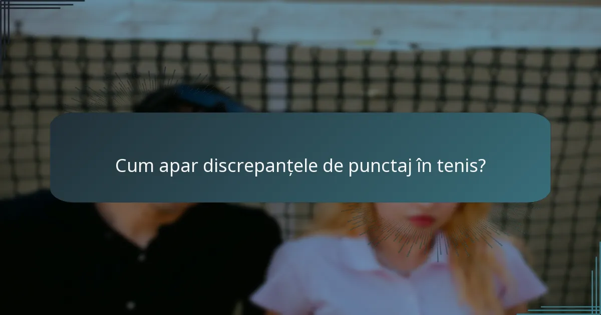 Cum apar discrepanțele de punctaj în tenis?