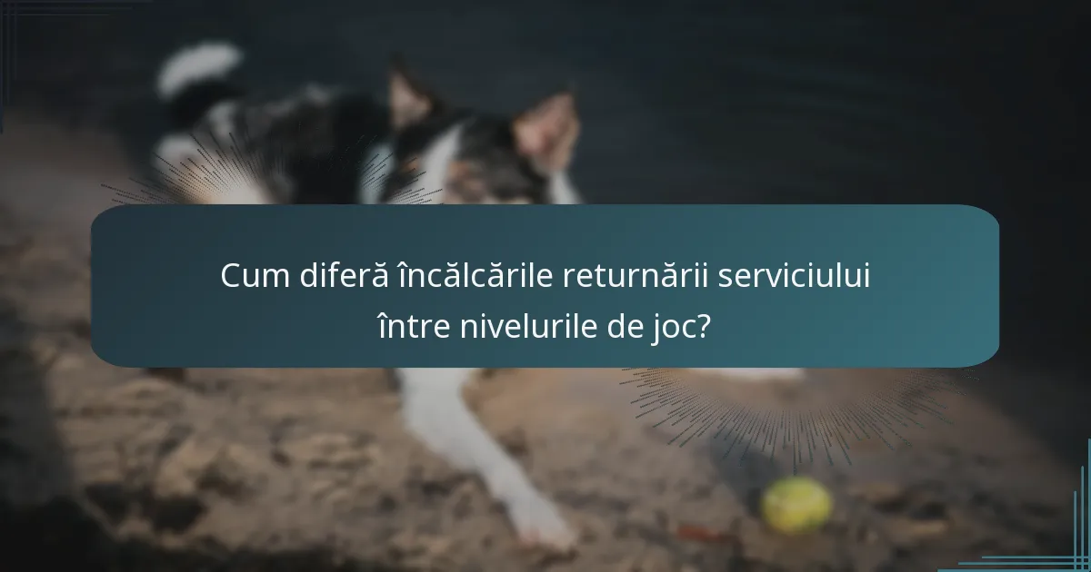 Cum diferă încălcările returnării serviciului între nivelurile de joc?