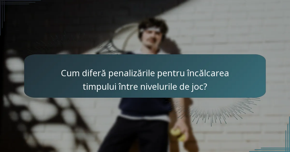 Cum diferă penalizările pentru încălcarea timpului între nivelurile de joc?