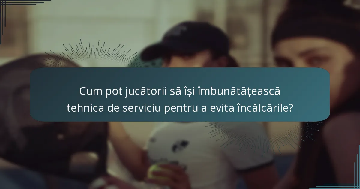 Cum pot jucătorii să își îmbunătățească tehnica de serviciu pentru a evita încălcările?