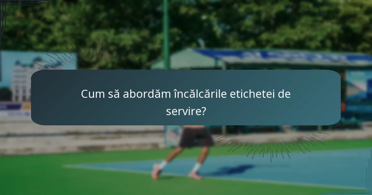 Cum să abordăm încălcările etichetei de servire?
