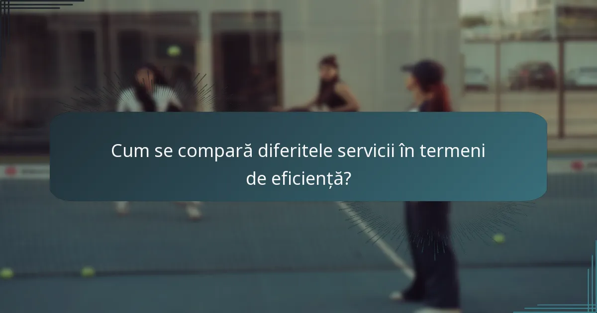 Cum se compară diferitele servicii în termeni de eficiență?