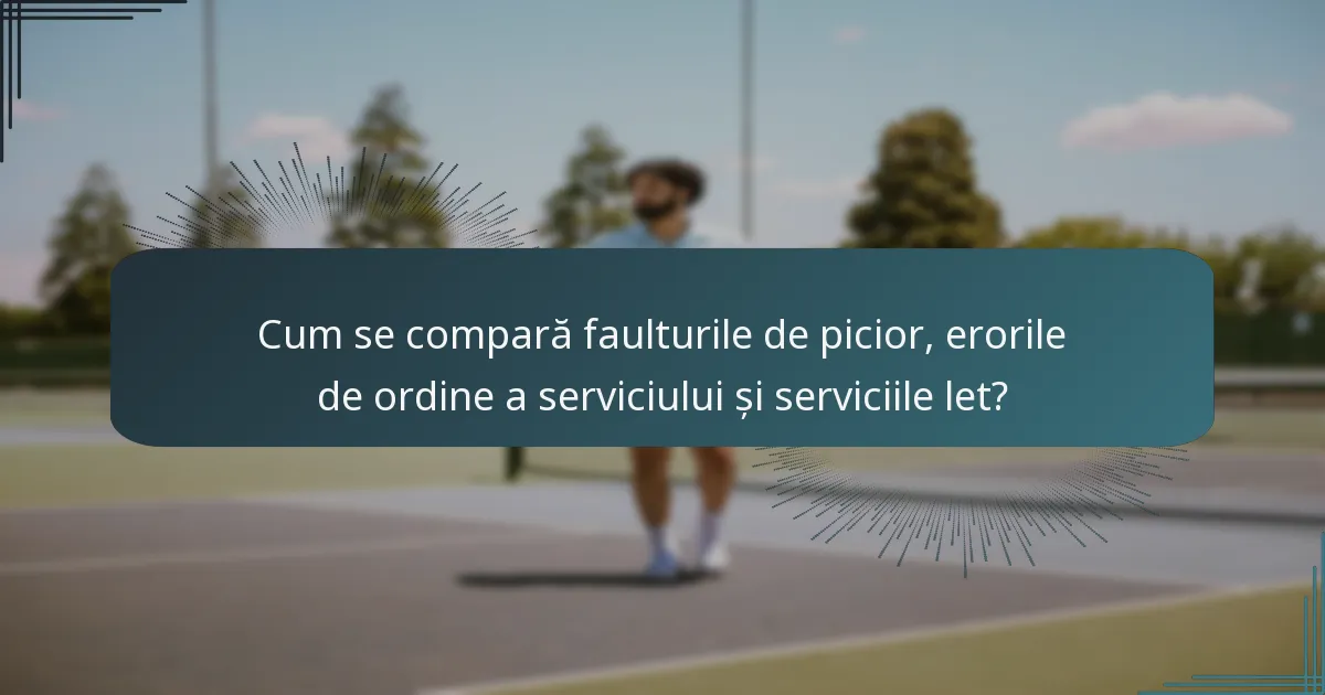 Cum se compară faulturile de picior, erorile de ordine a serviciului și serviciile let?