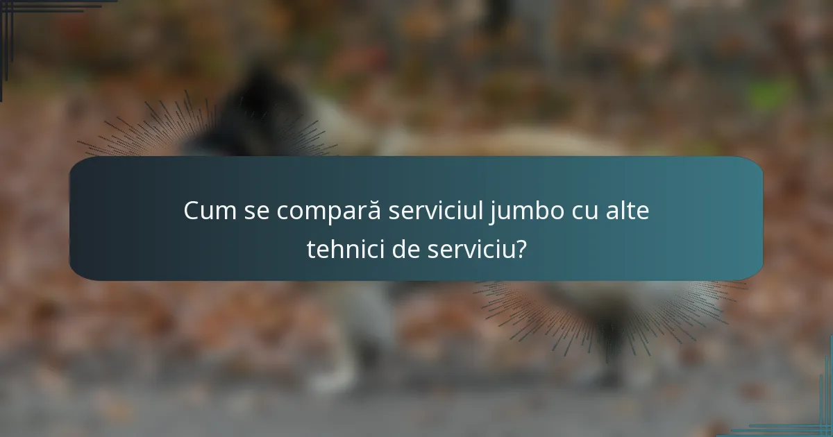 Cum se compară serviciul jumbo cu alte tehnici de serviciu?