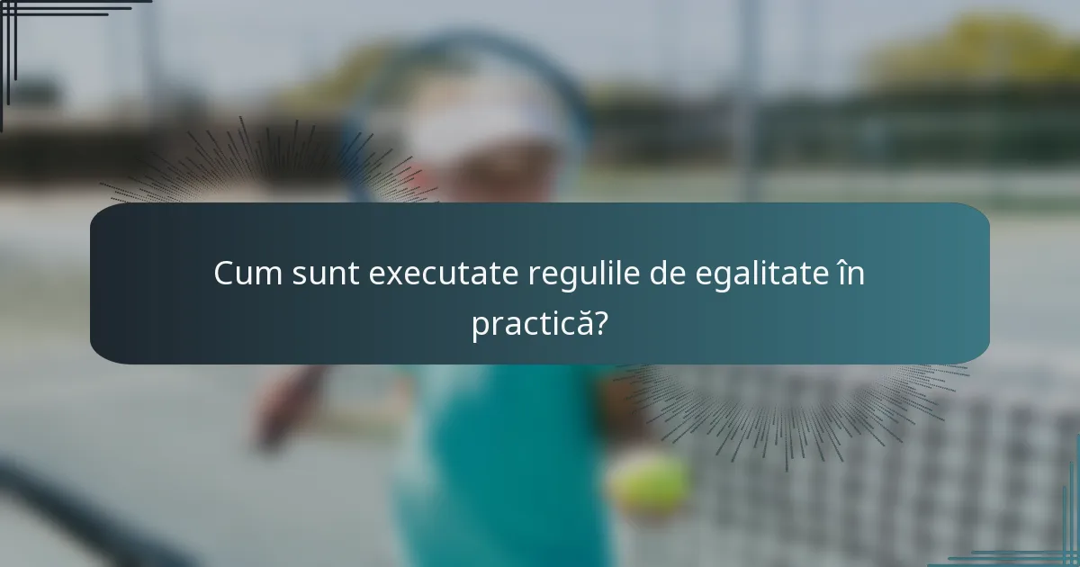 Cum sunt executate regulile de egalitate în practică?