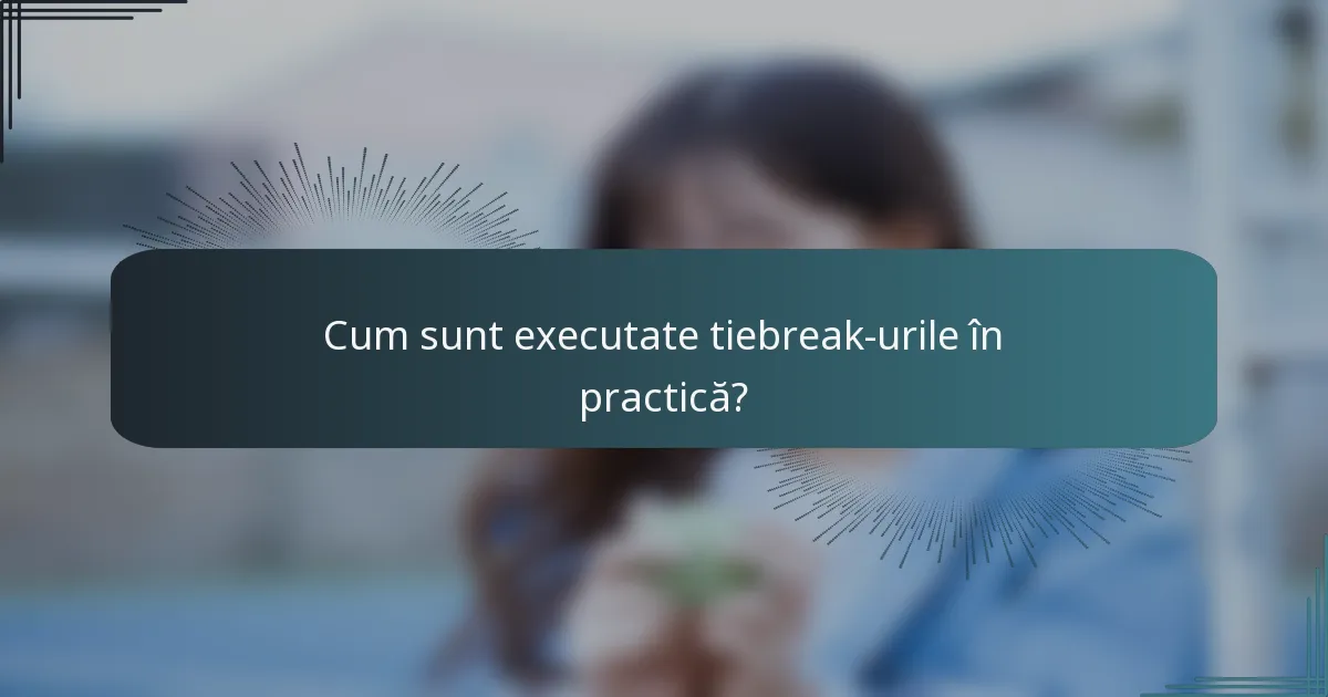 Cum sunt executate tiebreak-urile în practică?