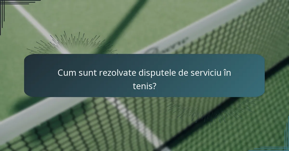 Cum sunt rezolvate disputele de serviciu în tenis?