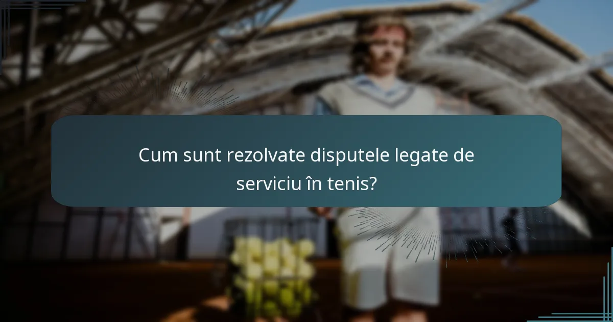 Cum sunt rezolvate disputele legate de serviciu în tenis?